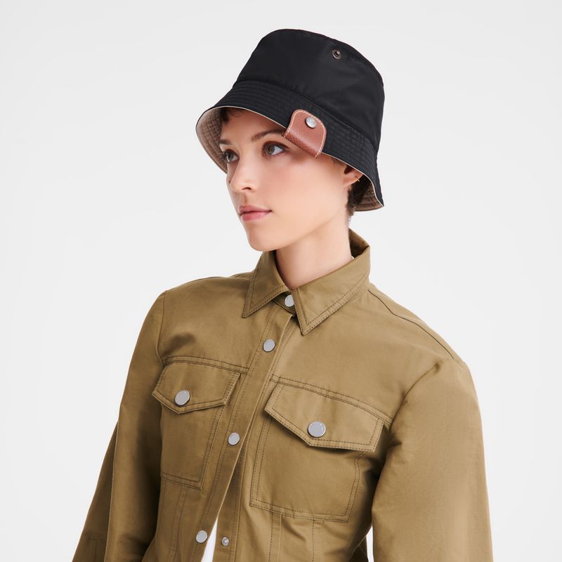 Women Longchamp Reversible Bucket Hat Black | Ireland-536EBNCAQ