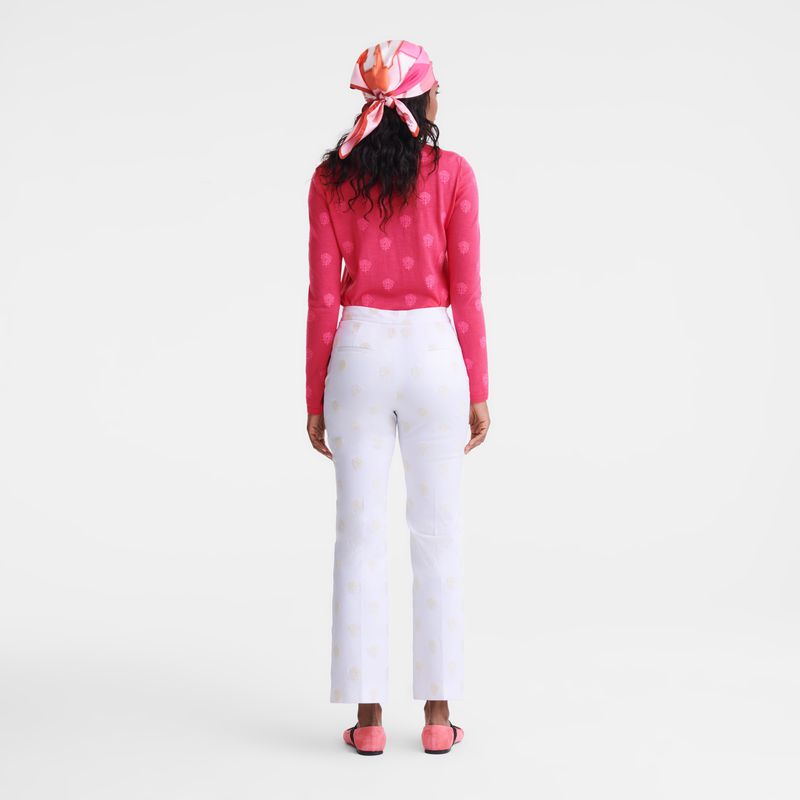Women Longchamp Round Neck Sweater Pink | Ireland-304TMZUAY