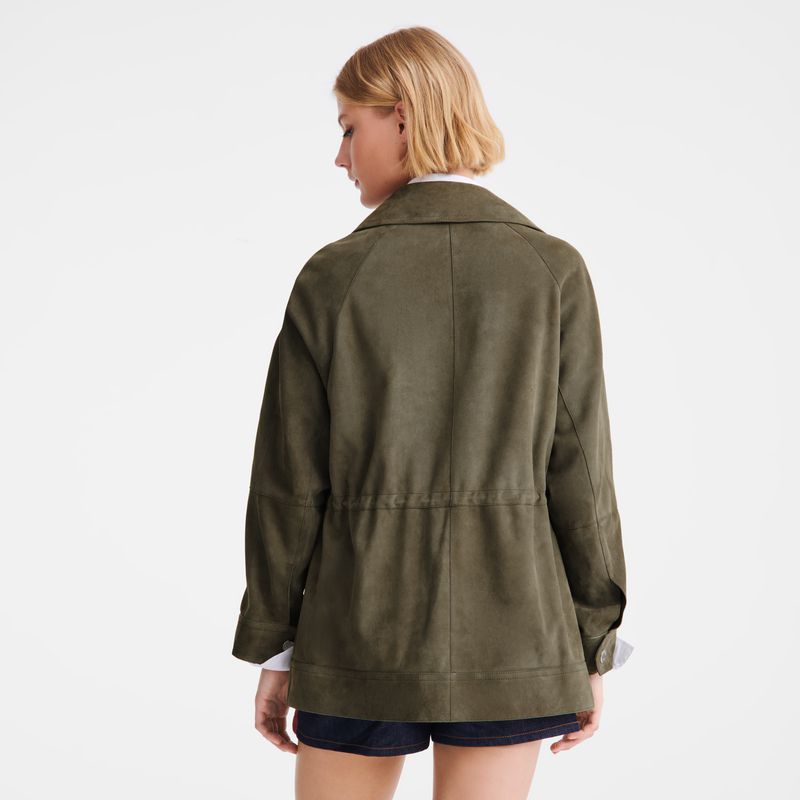 Women Longchamp Safari Jacket Khaki | Ireland-748FHBNZA