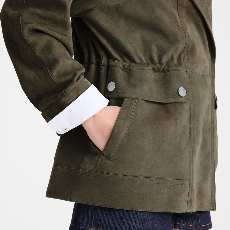Women Longchamp Safari Jacket Khaki | Ireland-748FHBNZA