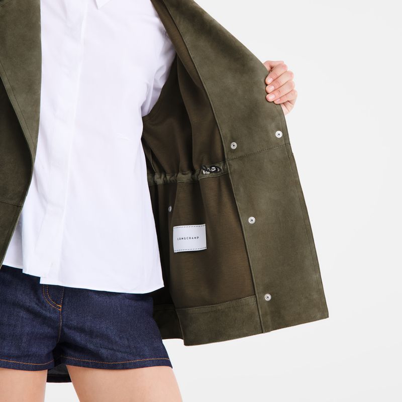 Women Longchamp Safari Jacket Khaki | Ireland-748FHBNZA