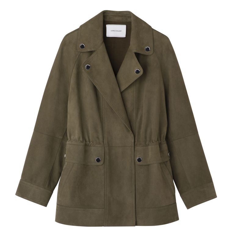 Women Longchamp Safari Jacket Khaki | Ireland-748FHBNZA