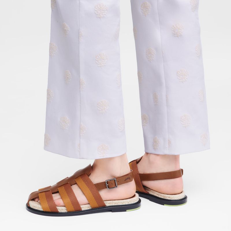 Women Longchamp Shadow Sandals Brown | Ireland-168WCATYV