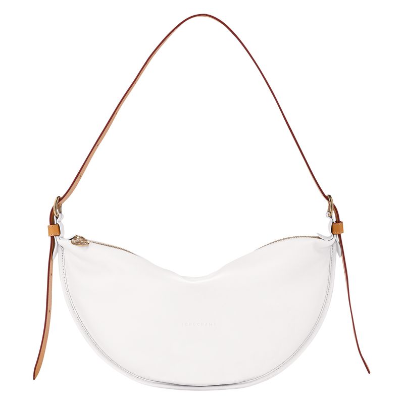 Women Longchamp Smoothie M Crossbody Bag White | Ireland-497APOTLB