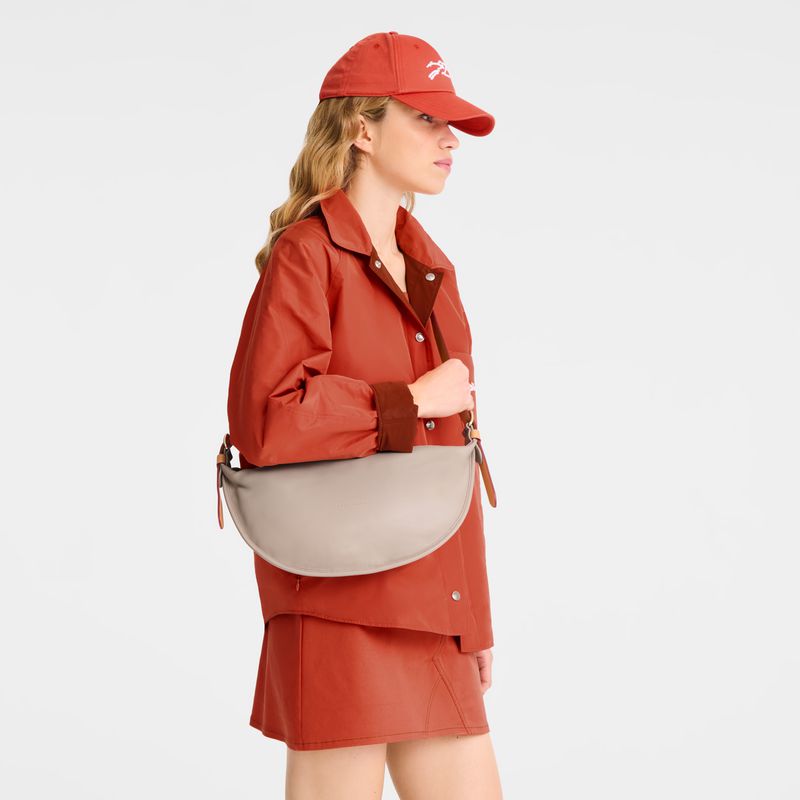 Women Longchamp Smoothie M Crossbody Bag Beige | Ireland-043EQNSUR