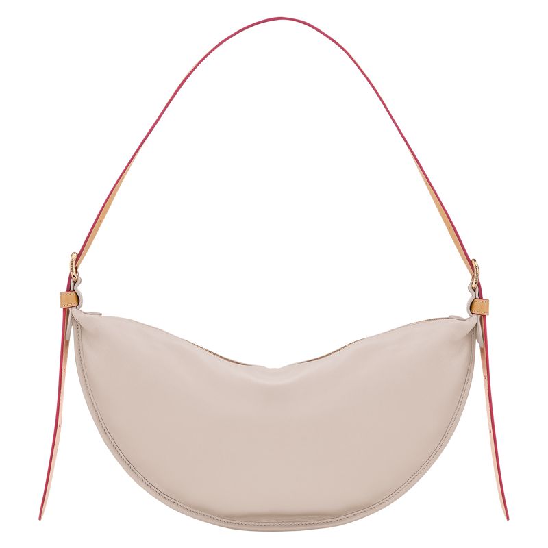 Women Longchamp Smoothie M Crossbody Bag Beige | Ireland-043EQNSUR