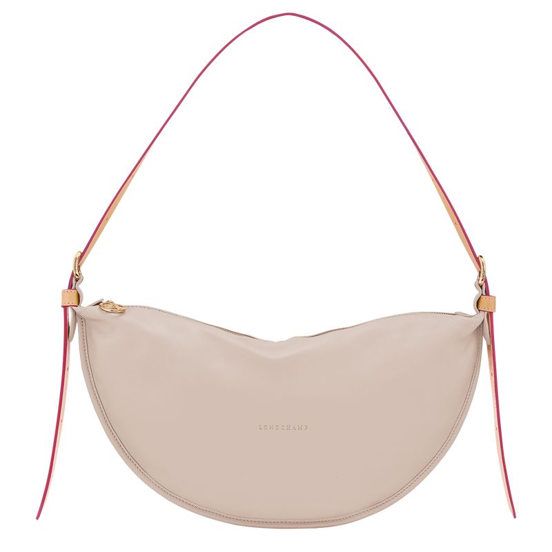 Women Longchamp Smoothie M Crossbody Bag Beige | Ireland-043EQNSUR