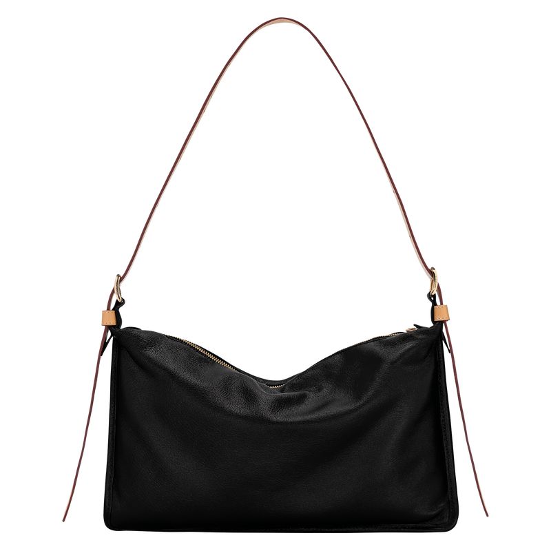 Women Longchamp Smoothie M Crossbody Bag Black | Ireland-917TSUKPW