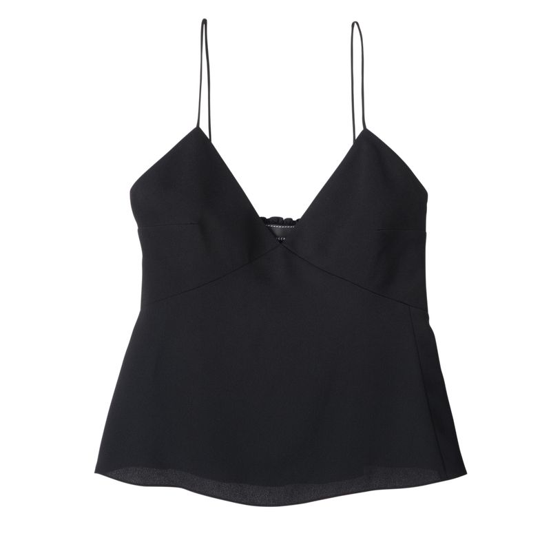 Women Longchamp Thin Strap Top Black | Ireland-271SLUBQR
