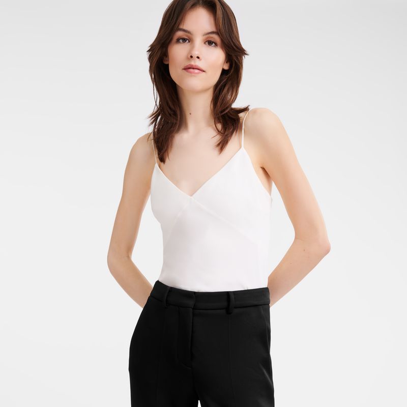 Women Longchamp Thin Strap Top Cream | Ireland-467BQWLIX
