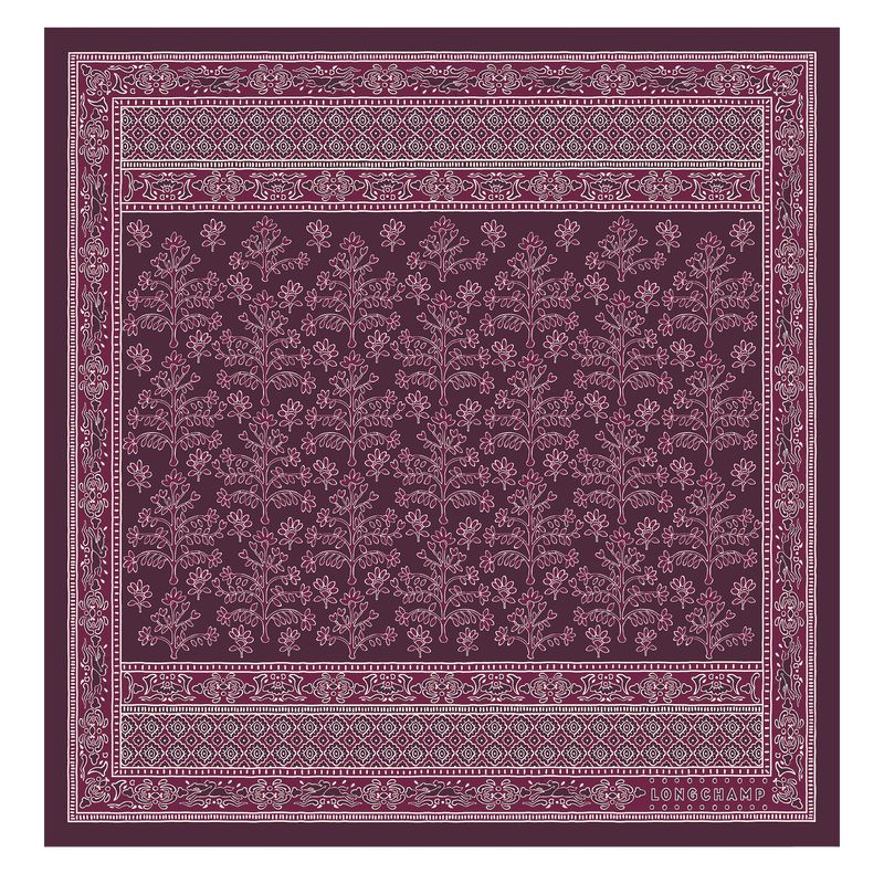 Women Longchamp Tree Of Life 50 Scarf Dark Purple | Ireland-345VFPZSK