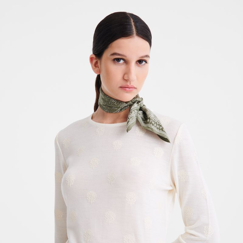 Women Longchamp Tree Of Life 50 Scarf Green / Multicolor | Ireland-271MQIKTB