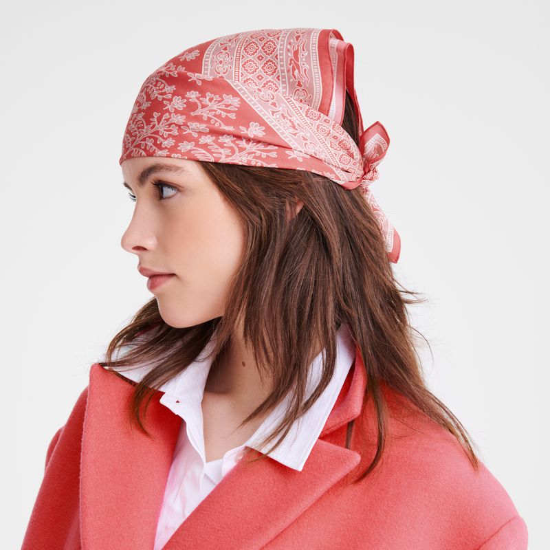 Women Longchamp Tree Of Life 50 Scarf Pink | Ireland-683GBPHQK