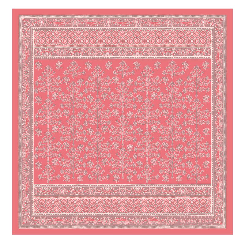 Women Longchamp Tree Of Life 50 Scarf Pink | Ireland-683GBPHQK