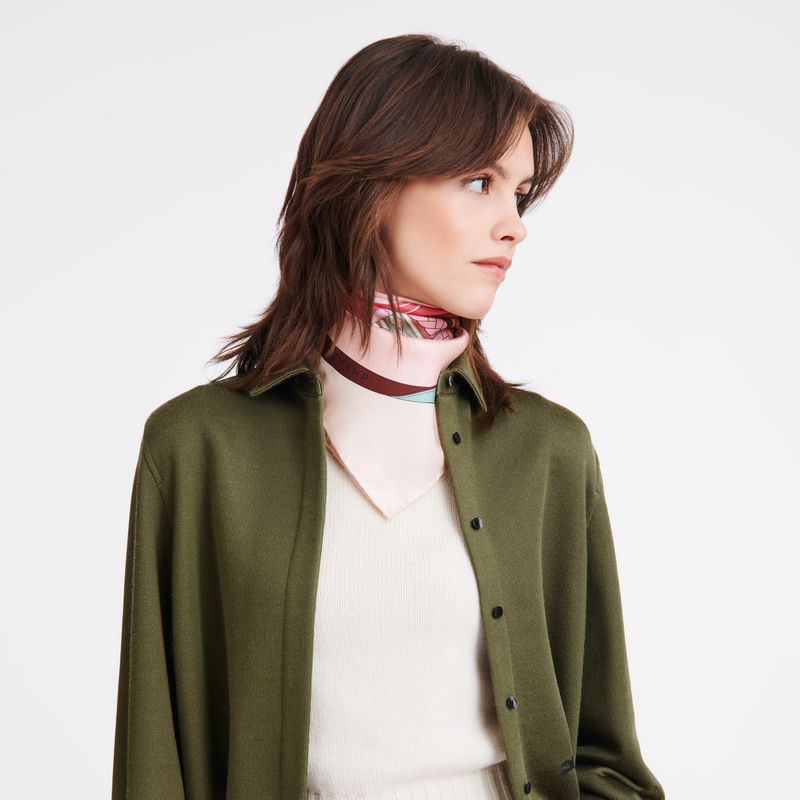 Women Longchamp Tête De Cheval 90 Scarf Pink | Ireland-657MCPDAR