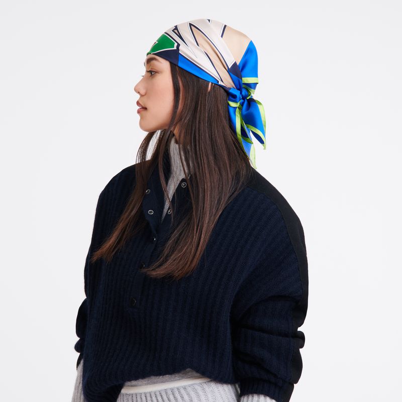 Women Longchamp University 70 Scarf Blue | Ireland-980IMPWOX
