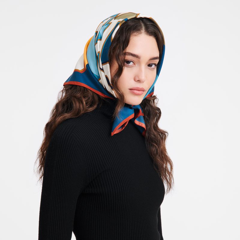 Women Longchamp University 70 Scarf Peacock | Ireland-453FMKCWB