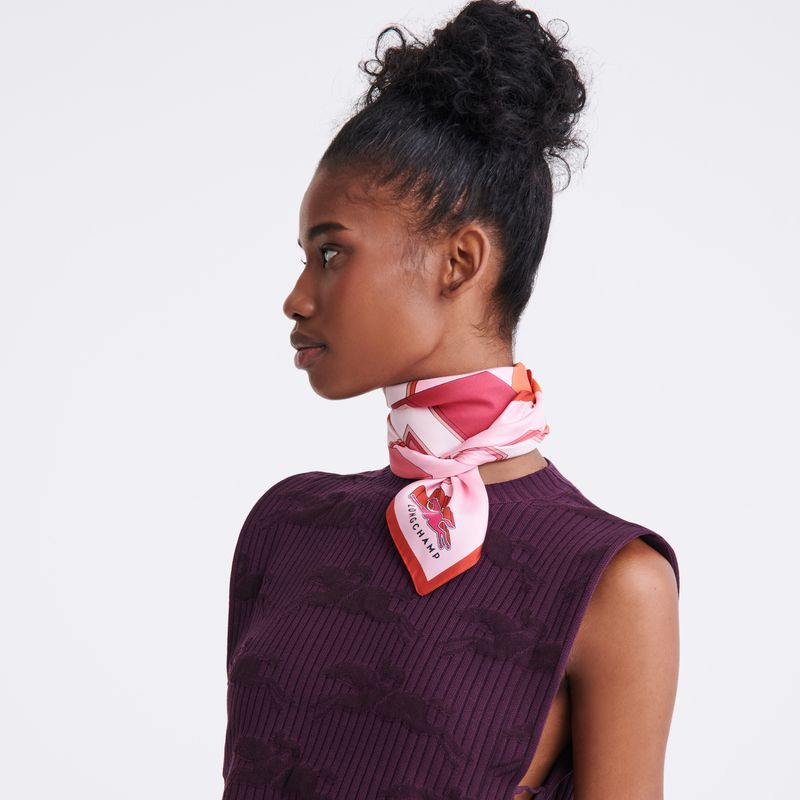 Women Longchamp University 70 Scarf Pink / Multicolor | Ireland-978ECQXNM