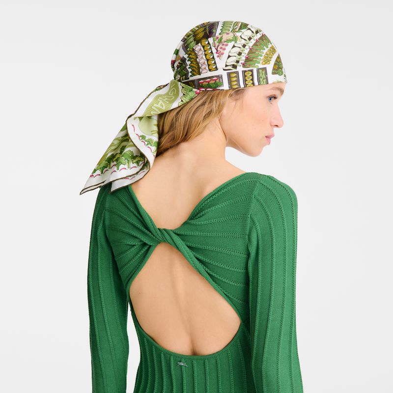 Women Longchamp Vegetable Garden 90 Scarf Khaki | Ireland-137QFRYJN