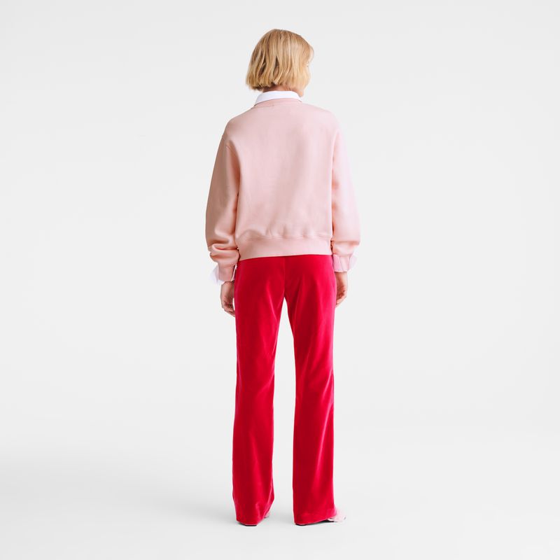 Women Longchamp Velvet Pants Pink | Ireland-527FJKCZT
