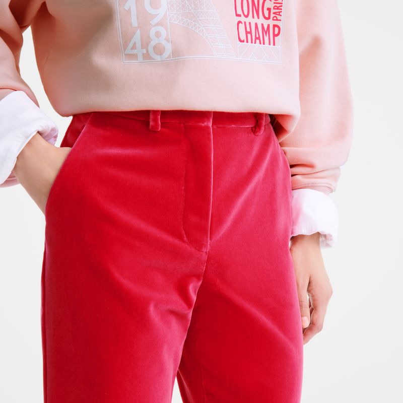 Women Longchamp Velvet Pants Pink | Ireland-527FJKCZT