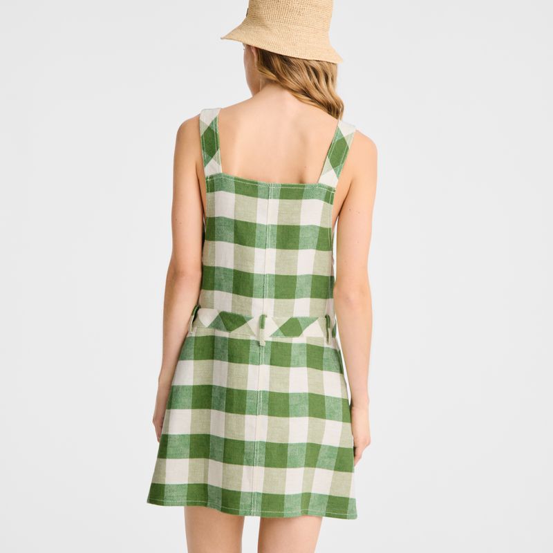 Women Longchamp Vichy Jacquard Dress Green | Ireland-213CZITAW