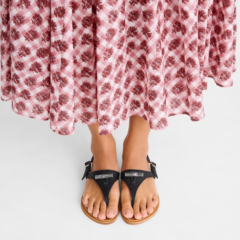 Women Longchamp X K.Jacques Sandals Black | Ireland-401CPWKFR