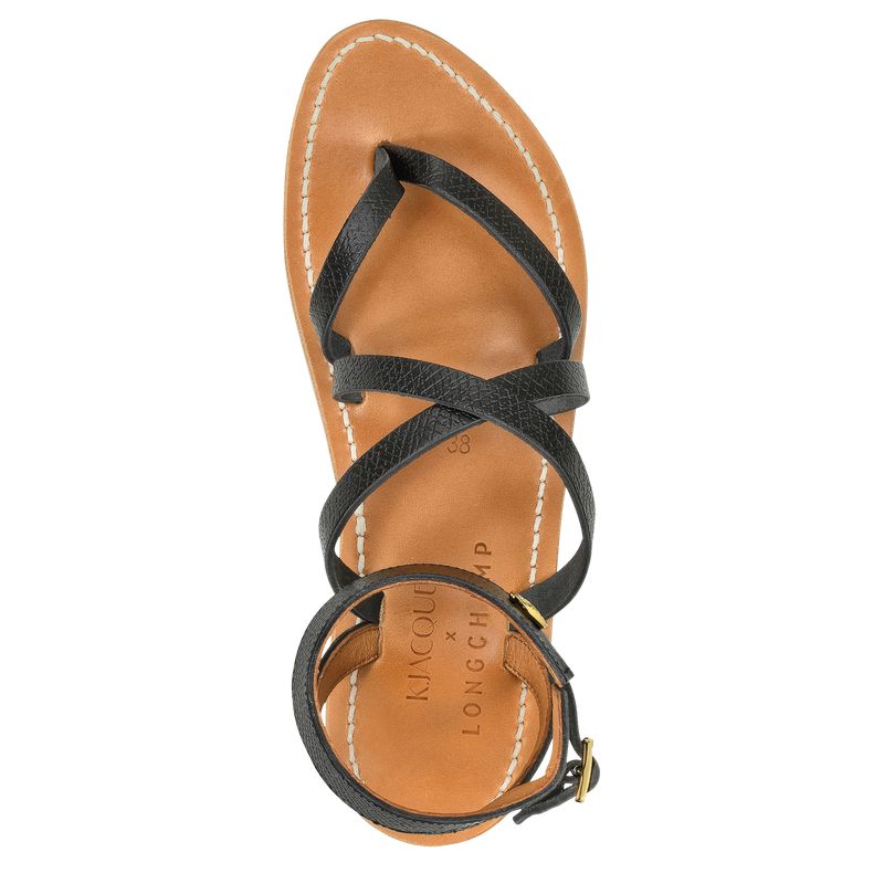 Women Longchamp X K.Jacques Sandals Black | Ireland-964HGDOWC