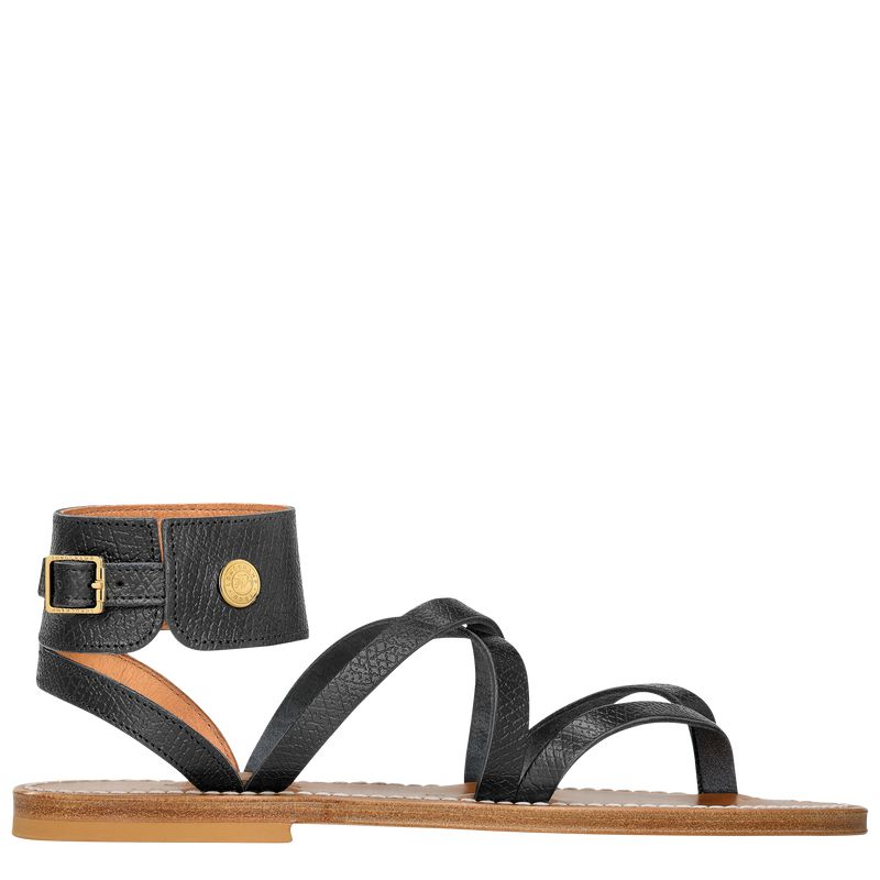 Women Longchamp X K.Jacques Sandals Black | Ireland-964HGDOWC