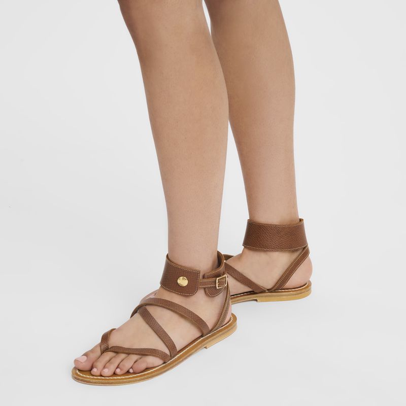 Women Longchamp X K.Jacques Sandals Brown | Ireland-638OWMHGT
