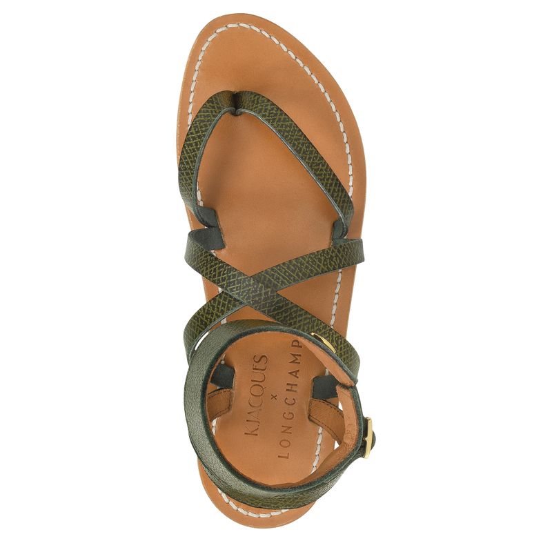 Women Longchamp X K.Jacques Sandals Dark Green | Ireland-795VTFQYH