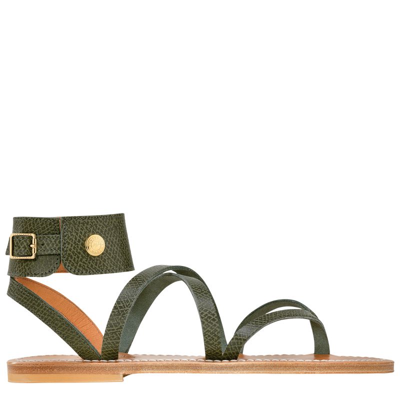 Women Longchamp X K.Jacques Sandals Dark Green | Ireland-795VTFQYH