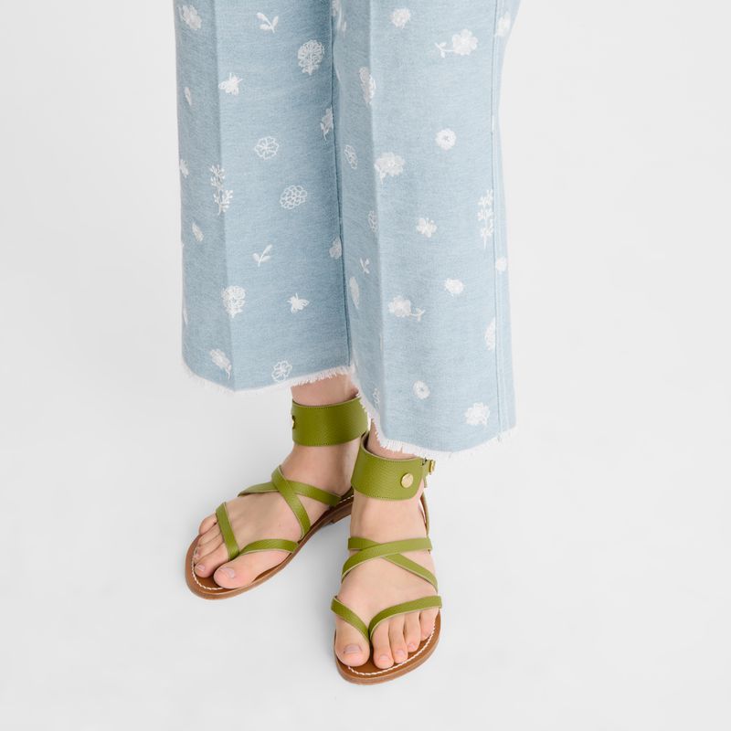 Women Longchamp X K.Jacques Sandals Green | Ireland-490INLEXO