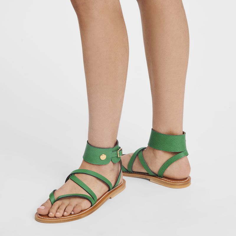 Women Longchamp X K.Jacques Sandals Green | Ireland-654AJVHET
