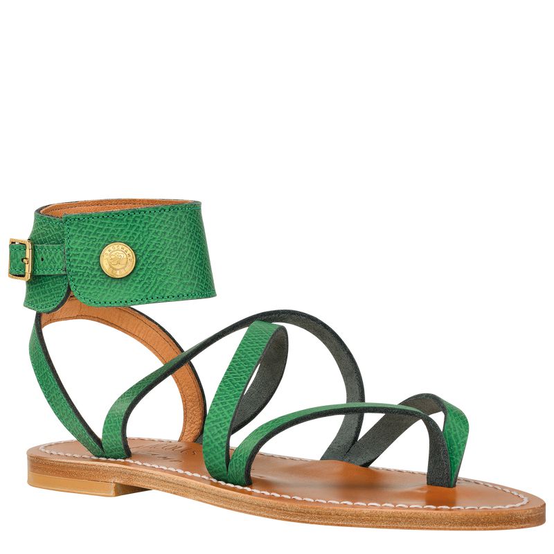 Women Longchamp X K.Jacques Sandals Green | Ireland-654AJVHET