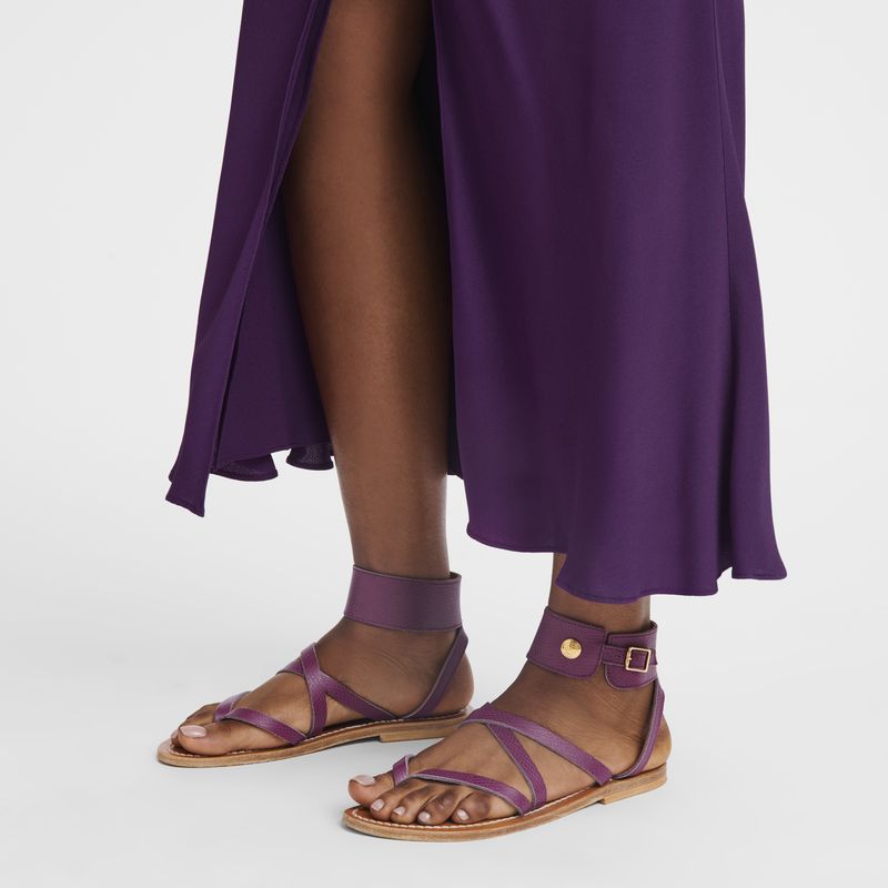 Women Longchamp X K.Jacques Sandals Purple | Ireland-458ROXDQP