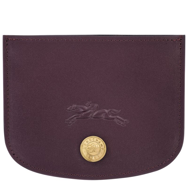 Women Longchamp Épure Card Holder Dark Purple | Ireland-043UVWCBX