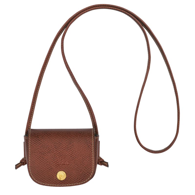Women Longchamp Épure With Leather Lace Coin Purse Brown | Ireland-750BZVJNE